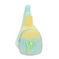 Bolso de pecho infantil multicolor en amarillo macarrón y verde menta con correa - Verde