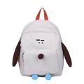 Süßer Kinderrucksack im Welpen-Design in Cremeweiß mit bunten orange-blauen Akzenten - Groß / Weiß