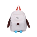 Zaino per bambini beige a cartone animato con orecchie marroni e grande capacità - Piccolo / Bianco