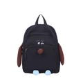 Zaino per bambini a forma di cagnolino nero con orecchie 3D e dettagli blu vivaci - Piccolo / Nero