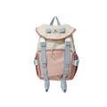 Kids color-block backpack in beige, pink and blue with drawstring and buckle closure - Medium / Pink