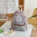 Purple and grey color block school backpack for kids with adjustable shoulder strap - Large / Purple + Grey