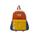 Kids color-block backpack in orange and yellow with a cute badge and TOCHASO patch - Medium / Orange