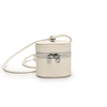 Mini sac seau cylindrique blanc crème avec fermeture éclair argentée pour fillette - Blanc