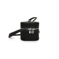 Mini sac seau cylindrique noir pour filles en cuir texturé au design épuré - Noir