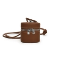 Mini sac seau marron pour filles en cuir grainé avec poignée et bandoulière élégante - Marron