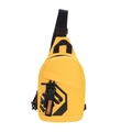 Marsupio da ragazzo giallo brillante stile street con stampa geometrica nera - Giallo