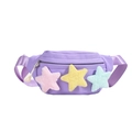 Sac de poitrine violet en toile pour enfants avec étoiles en peluche et sangle - Violet