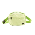 Borsa a tracolla in nylon verde chiaro per bambini con tasca a zip e tracolla regolabile - Verde mela