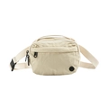 Ivory nylon crossbody bag for kids with adjustable strap and front zipper pocket - Beige