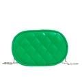 Groene gewatteerde ovale crossbodytas voor kinderen met metalen ketting en ruitpatroon - Groen