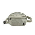 Adjustable kids canvas crossbody bag in light sage green with durable nylon fabric - Bean Green