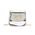 Sac bandoulière argenté pour filles avec nœud doré et bandoulière en chaîne dorée - Argent