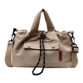 Sac seau décontracté abricot avec cordon de serrage et bandoulière tissée réglable en nylon - Kaki