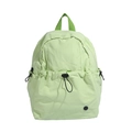 Minimalist mint green school backpack for students featuring a front drawstring pocket - Fruit Green