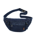 Marsupio in denim blu scuro effetto vintage con tracolla regolabile in tela resistente - Blu scuro