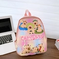 Rosa Rucksack mit Farbverlauf und niedlichen Capybara-Drucken für Kinder - Hellrosa