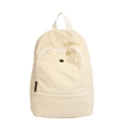 Minimalist cream beige kids backpack in lightweight crinkle nylon for school - White