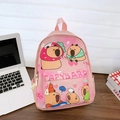 Rosa Kinderrucksack mit süßen Capybara- und Erdbeermustern aus strapazierfähigem Nylon - Rosa