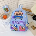 Hellblauer Kinderrucksack mit niedlichen Wasserschwein-Illustrationen und Capybara-Druck - Blau