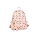 Sac à dos rose pour femme avec imprimés chats, motifs nœuds et porte-clé chien mignon - Avec Pendentif / Grand / Rose foncé