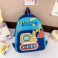 Sac à dos bleu pour enfants avec motif pelleteuse jaune et texte Digger pour garçons - Bleu Marine