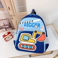 Sac à dos bleu pour petit enfant avec motif excavatrice et broderie Digger - Rose bonbon