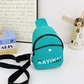 Teens sporty crossbody bag in turquoise with white KAYINAI lettering and adjustable strap - Lake Green