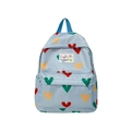Sac à dos enfant bleu clair avec imprimé cœurs colorés et poche avant zippée - Bleu