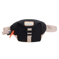 Marsupio sportivo per bambini nero e beige con dettagli di coulisse arancione vivace - Nero