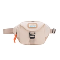 Marsupio beige per bambini con tirazip arancione e tracolla regolabile per lo sport - Bianco