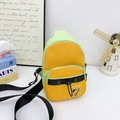 Kids chest bag in vibrant yellow and lime green with adjustable black strap - Yellow