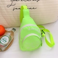 Fluorescent green nylon canvas crossbody bag for kids with trendy letter prints - Fluorescent Green