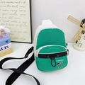 Mini green and white patchwork crossbody bag with adjustable strap and casual design - Green