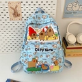 Lichtblauwe Capybara cartoon rugzak met leuke illustraties voor tieners en scholieren - Blauw