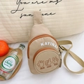 Khaki Nylon Kinder Umhängetasche mit Buchstabendruck und Palmen-Grafikdetail - Khaki