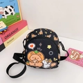 Graziosa borsa a tracolla nera per bambini con stampa di orsetti e tracolla regolabile - Nero