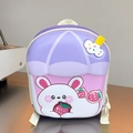 Détail du sac à dos rigide lapin mignon avec bretelles violettes et accessoires d'enfants - Violet