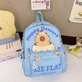 Light blue kid backpack featuring a cute Capybara and donut print design - Blue