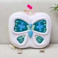 3D butterfly cartoon toddler backpack with lightweight hardshell design in pink and blue - White