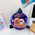 Lila Capybara Hartschalen-Rucksack für Kinder mit buntem Cartoon-Auto-Motiv - Lila Fahrendes Capybara