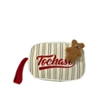 Borsa a righe per bambini con scritta Tochas e ciondolo a forma di orsetto marrone - Beige