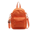 Orange mini nylon crossbody bag with adjustable strap and front zipper pocket - Orange