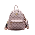 Mini sac à dos rose avec imprimé lettres, simili cuir texturé et nœud décoratif - Moyen / Sac Seul / Rose