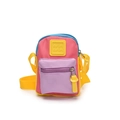 Mini multi-color crossbody bag for kids with yellow straps and orin orin rubber logo - Purple
