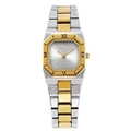 Orologio quadrato bicolore in acciaio da donna con numeri romani e quadrante ottagonale - Bicolore Oro Quadrante Bianco
