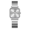Orologio GEDI da donna argento rettangolare minimalista al quarzo con cinturino in acciaio - Cinturino Argentato Quadrante Argentato