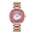 GEDI luxury women's quartz watch in rose gold finish with pink crystal bezel - Pink Zirconia Rose Gold Band