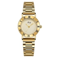 Elegant gold-tone ladies watch with stainless steel strap and champagne dial - Gold Case Gold Dial Gold Steel Band