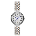 GEDI luxury silver and rose gold steel watch with Roman numeral dial and date display - Silver Case White Dial Two-tone Rose Gold Band